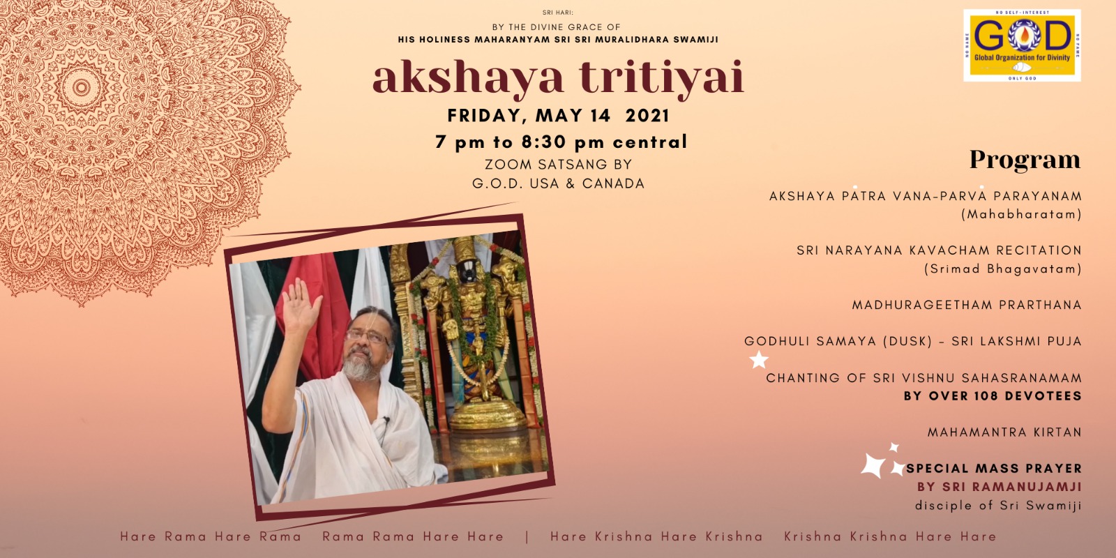 Akshaya Trithiyai 2021 - GOD North America celebrations