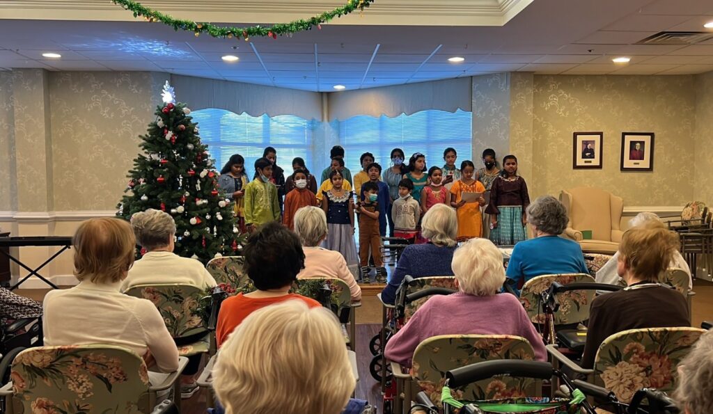 Gopakuteeram Children performance at a senior assisted living center, VA