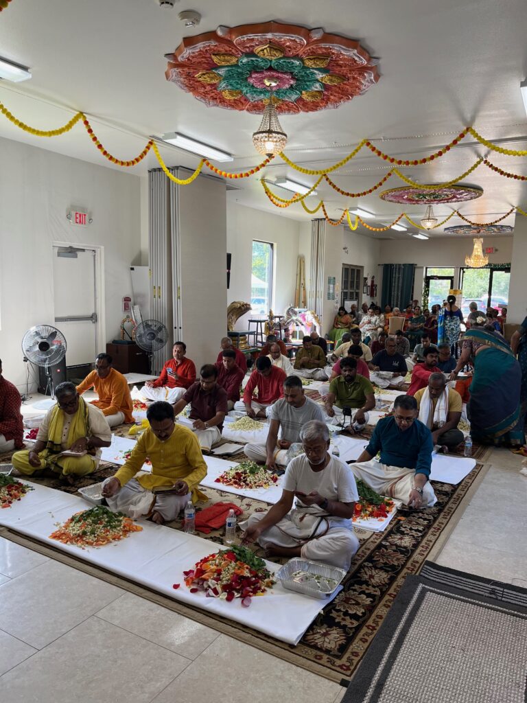 Devotees Perform Purattaasi Sahasranama Laksharchana for Sri Aishwarya Srinivasa Perumal, Houston – 2025